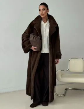 Длинная норковая шуба