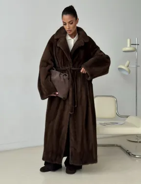 Длинная норковая шуба