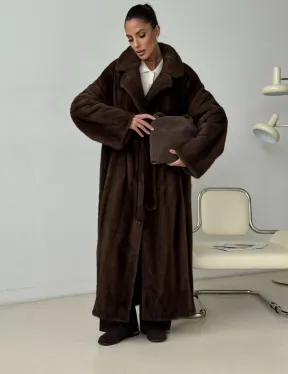 Длинная норковая шуба