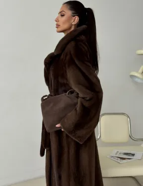 Длинная норковая шуба