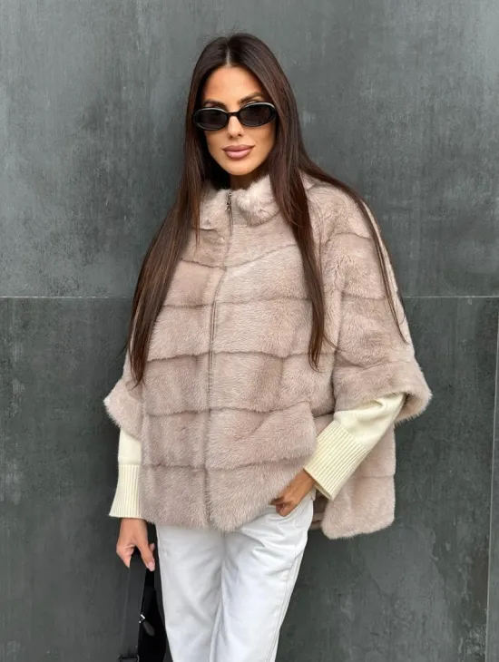 Кофта на молнии из меха норки