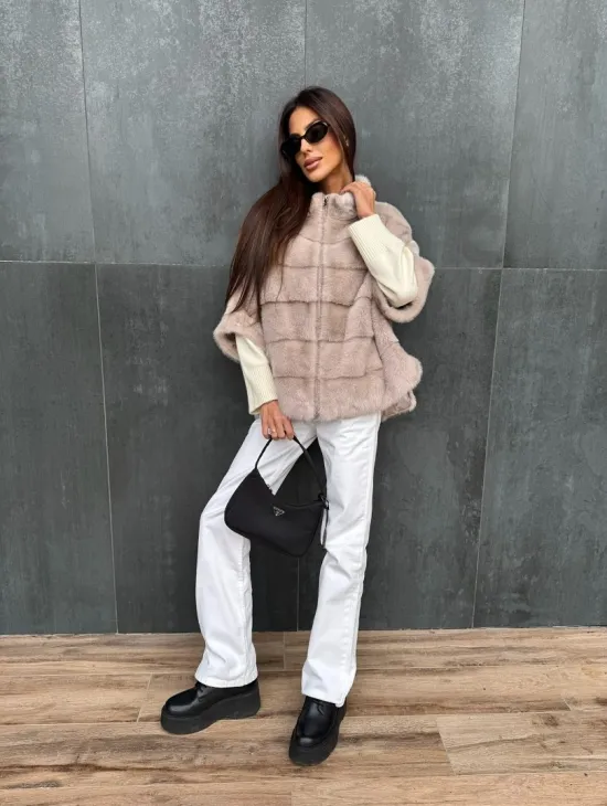 Кофта на молнии из меха норки