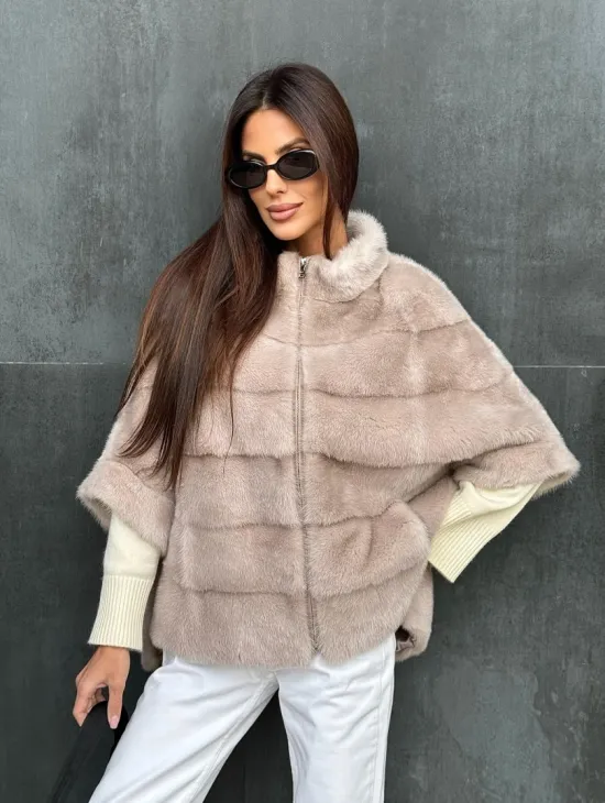 Кофта на молнии из меха норки