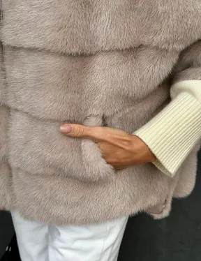 Кофта на молнии из меха норки