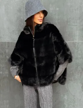 Черная норковая кофта