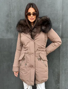 Пуховик с капюшоном - финский песец