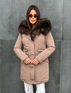 Пуховик с капюшоном - финский песец