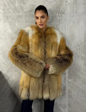 Шуба из меха лисы Gold