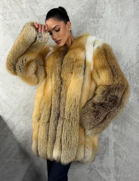 Шуба из меха лисы Gold