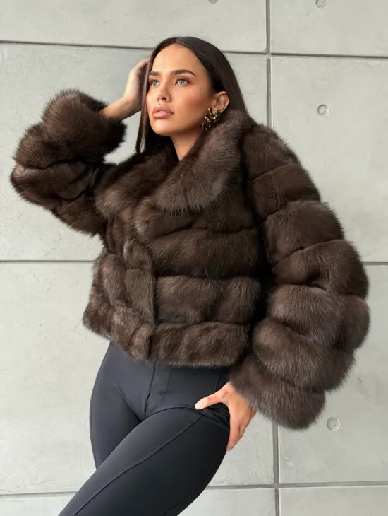 Короткая шуба из баргузинского соболя