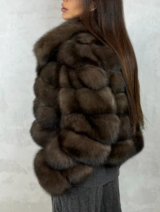 Короткая шуба из баргузинского соболя