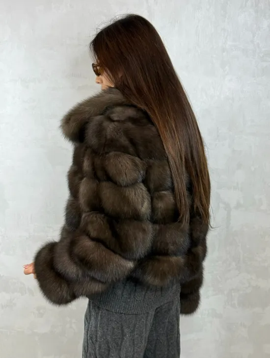 Короткая шуба из баргузинского соболя