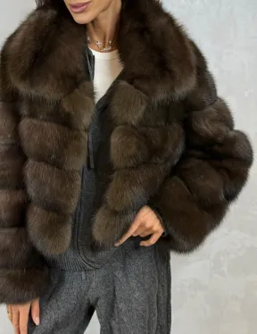 Короткая шуба из баргузинского соболя