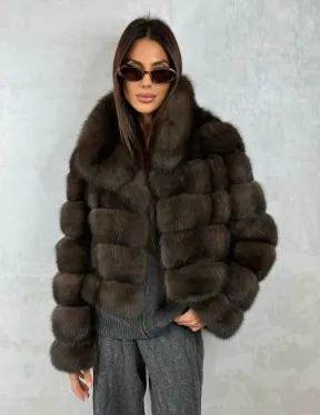 Короткая шуба из баргузинского соболя