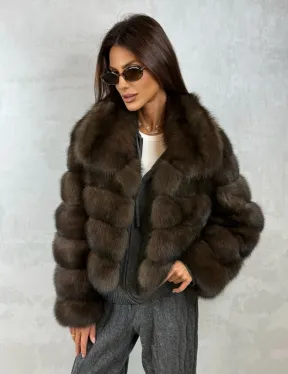 Короткая шуба из баргузинского соболя