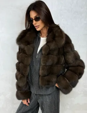 Короткая шуба из баргузинского соболя