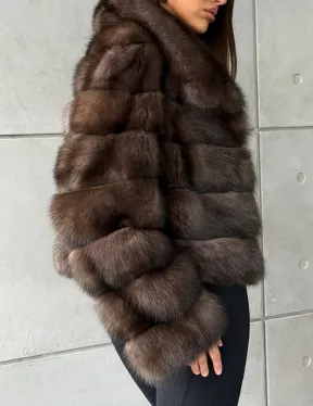 Короткая шуба из баргузинского соболя