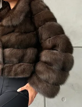 Короткая шуба из баргузинского соболя