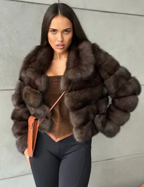 Короткая шуба из баргузинского соболя
