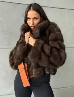 Короткая шуба из баргузинского соболя