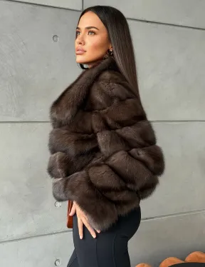 Короткая шуба из баргузинского соболя