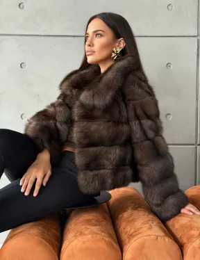 Короткая шуба из баргузинского соболя