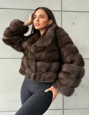 Короткая шуба из баргузинского соболя