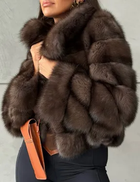 Короткая шуба из баргузинского соболя