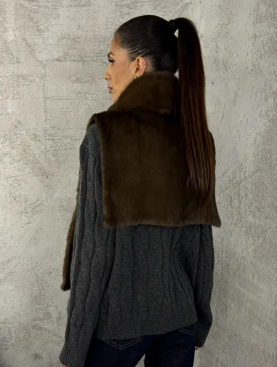 Манишка норковая - цвет соболь