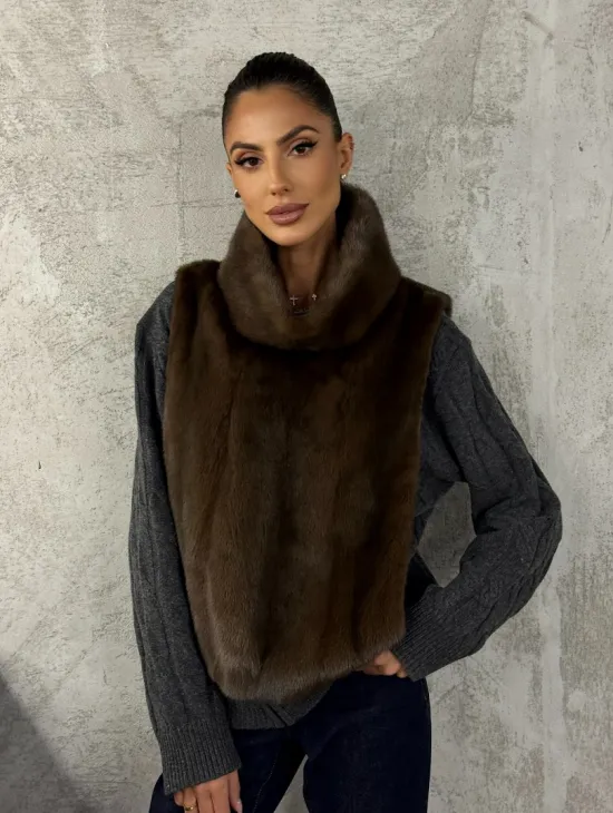 Манишка норковая - цвет соболь