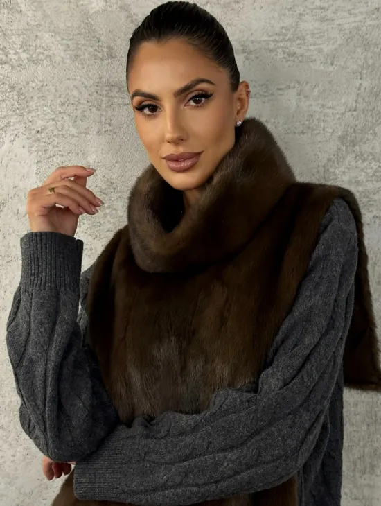 Манишка норковая - цвет соболь