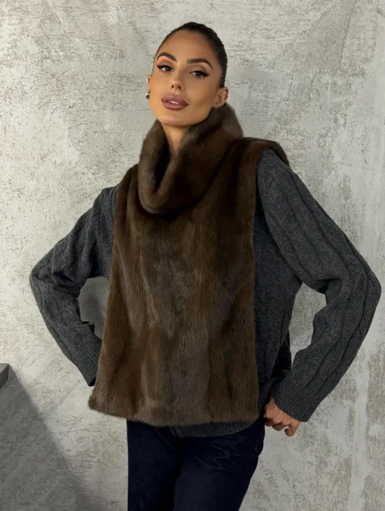 Манишка норковая - цвет соболь