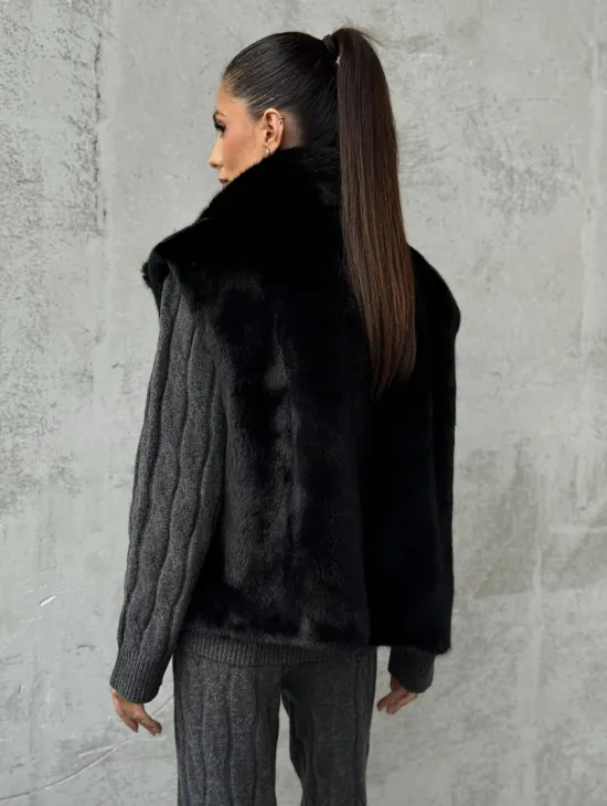 Черная норковая жилетка