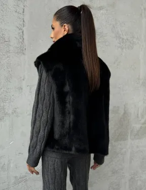 Черная норковая жилетка