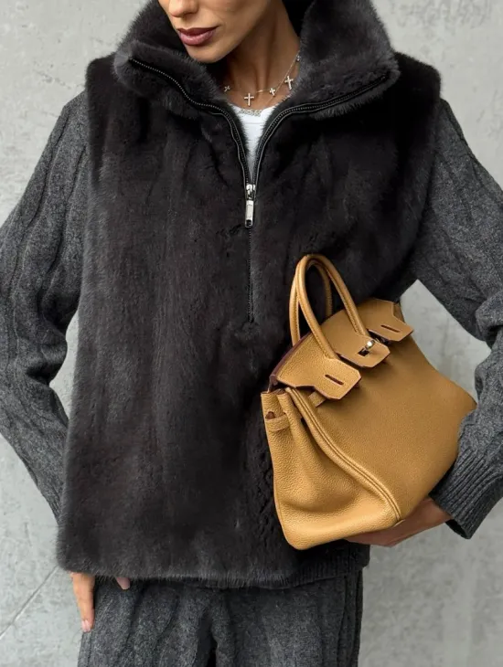 Меховая манишка из меха норки