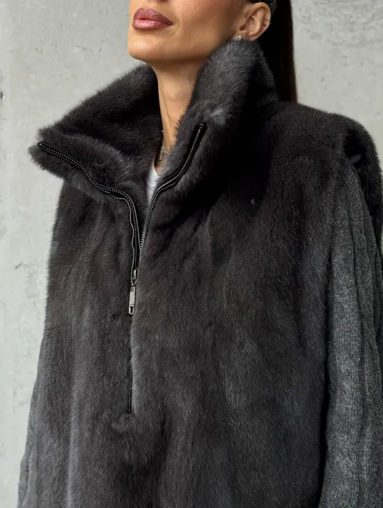 Меховая манишка из меха норки