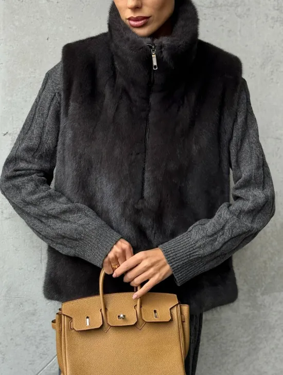 Меховая манишка из меха норки