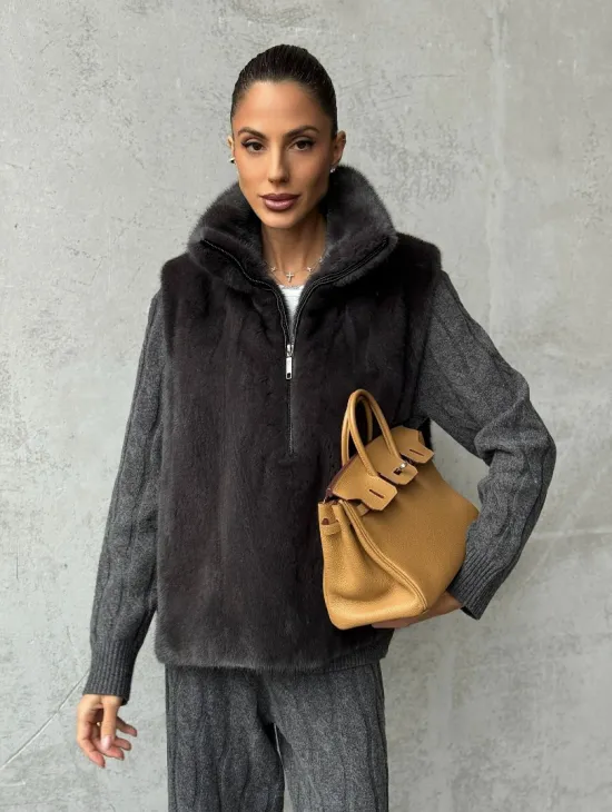 Меховая манишка из меха норки