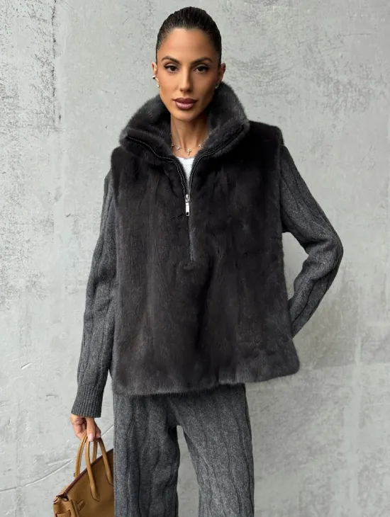 Меховая манишка из меха норки