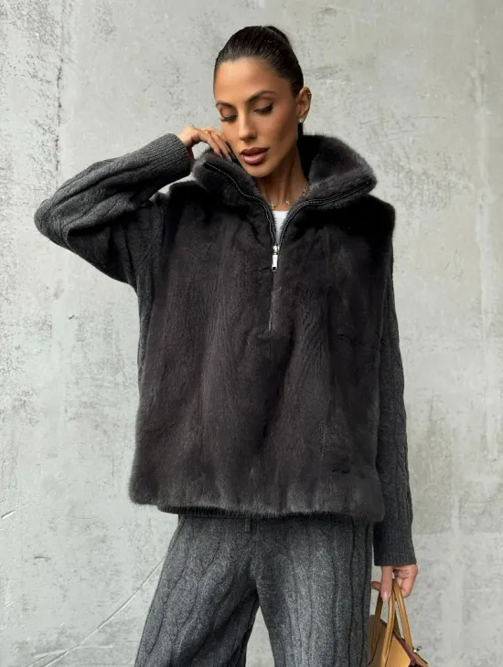 Меховая манишка из меха норки