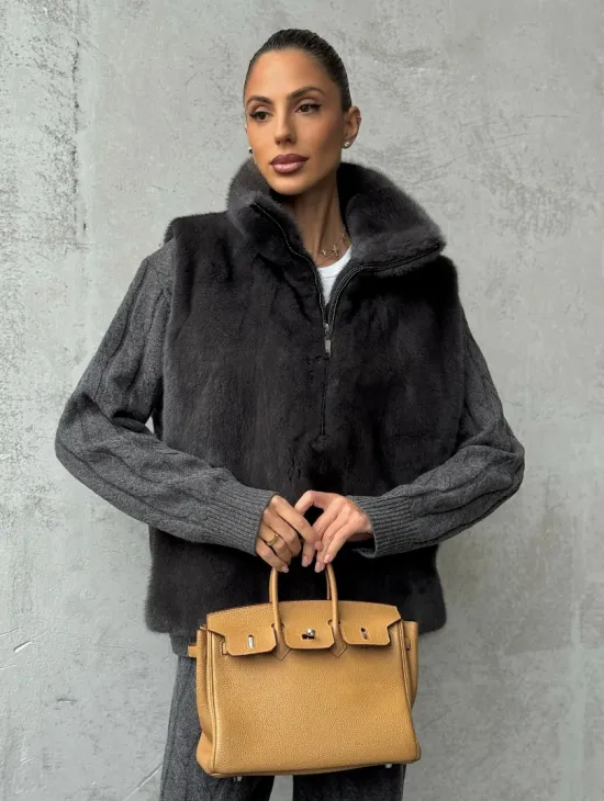 Меховая манишка из меха норки