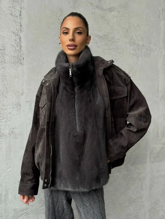 Меховая манишка из меха норки