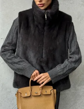 Меховая манишка из меха норки