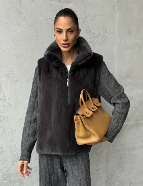 Меховая манишка из меха норки