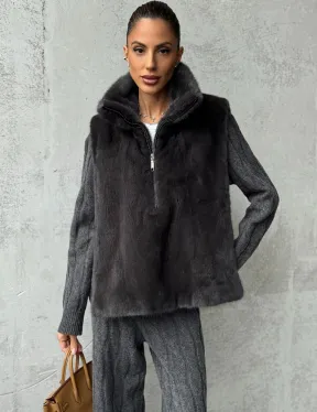 Меховая манишка из меха норки