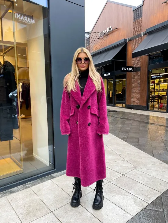 Современная шуба из натуральной шерсти