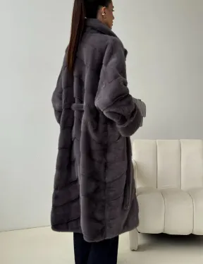 Норковая шуба - графит