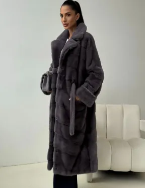 Норковая шуба - графит