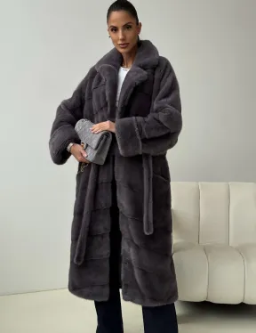 Норковая шуба - графит