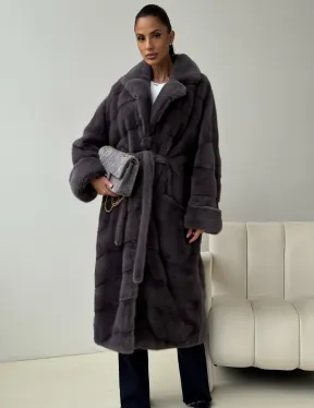 Норковая шуба - графит